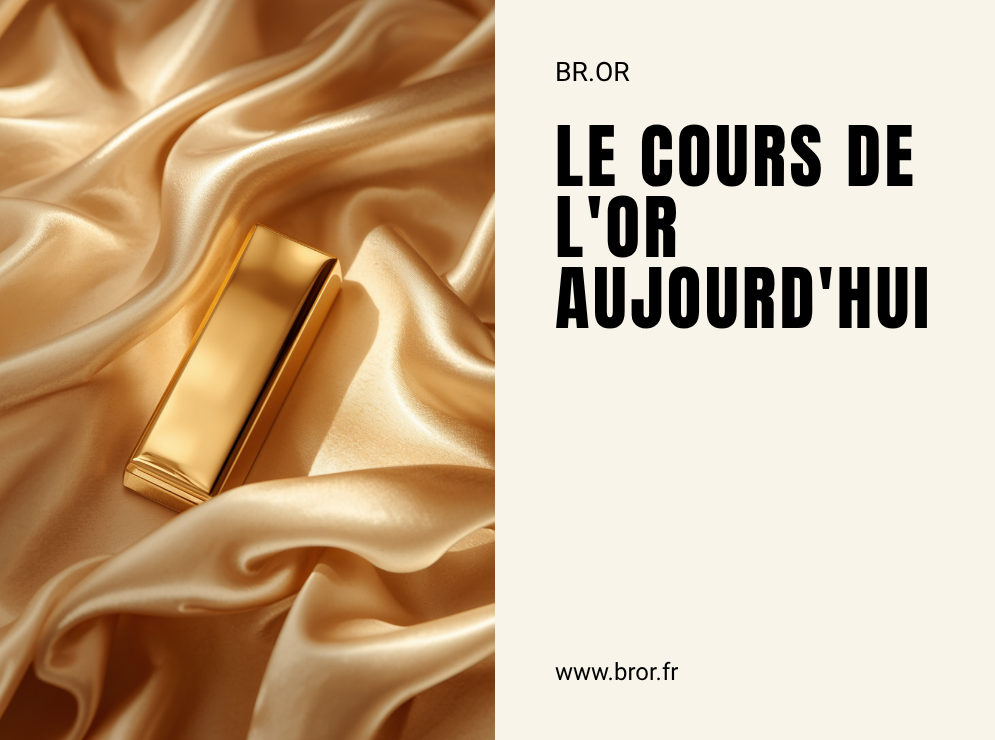 Le cours de l'or aujourd'hui chez BR.OR - lingot d'or et flèche ascendante dorée symbolisant la hausse du cours