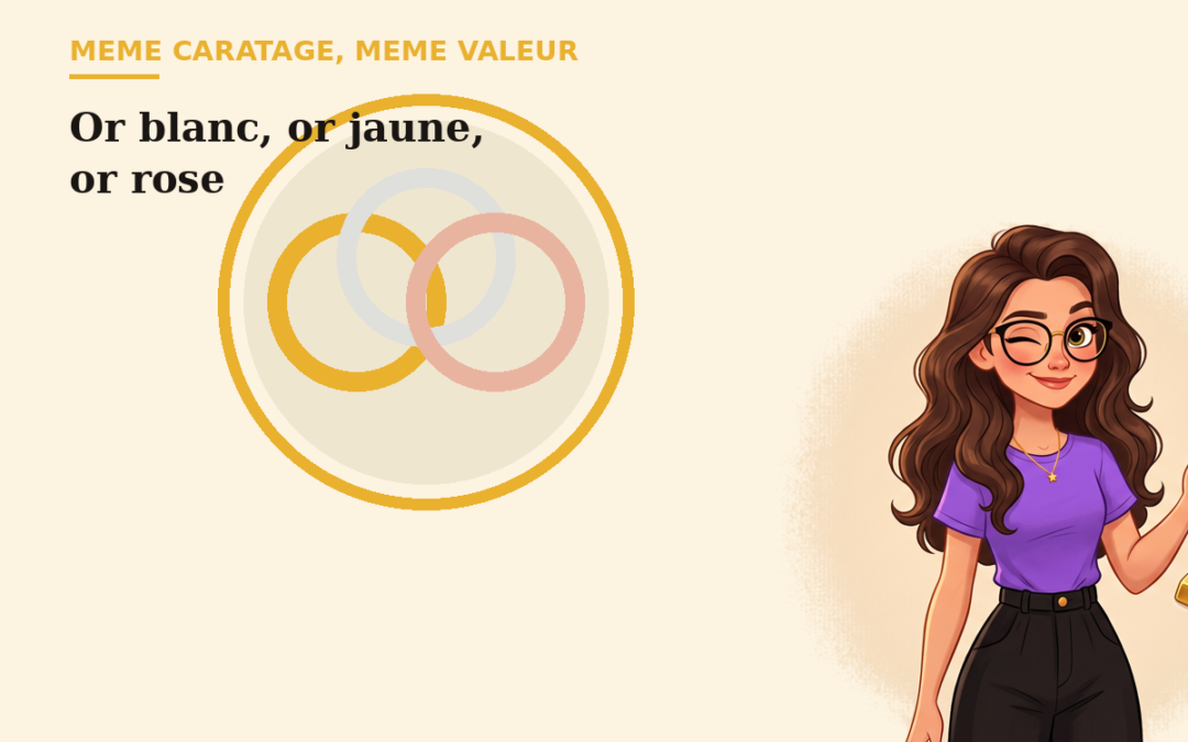 or blanc, or jaune, or rose - même caratage et même valeur