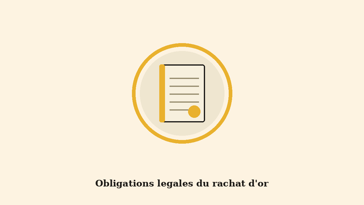 obligations légales du rachat d'or - Livre de Police BR.OR