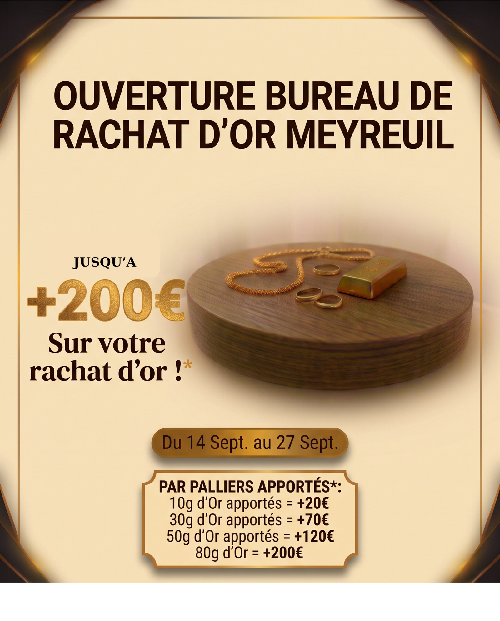 Ouverture du bureau de rachat d'or à Meyreuil BR.OR, offre de lancement