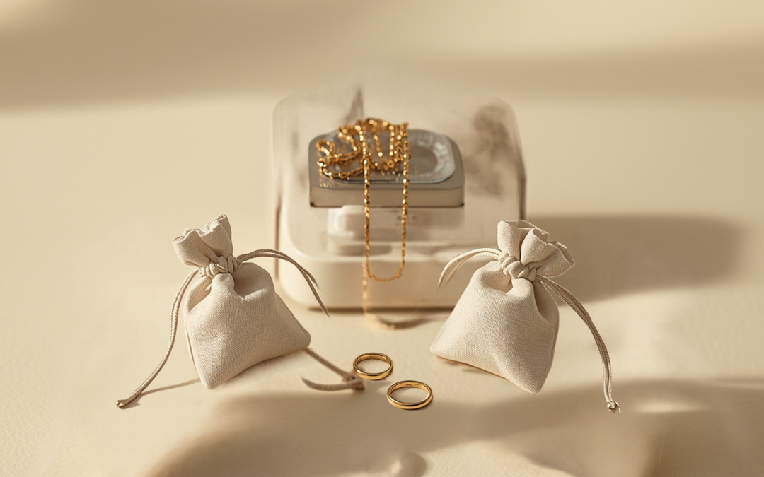 Que devient l'or après le rachat : bijoux triés par caratage et sacs scellés, BR.OR