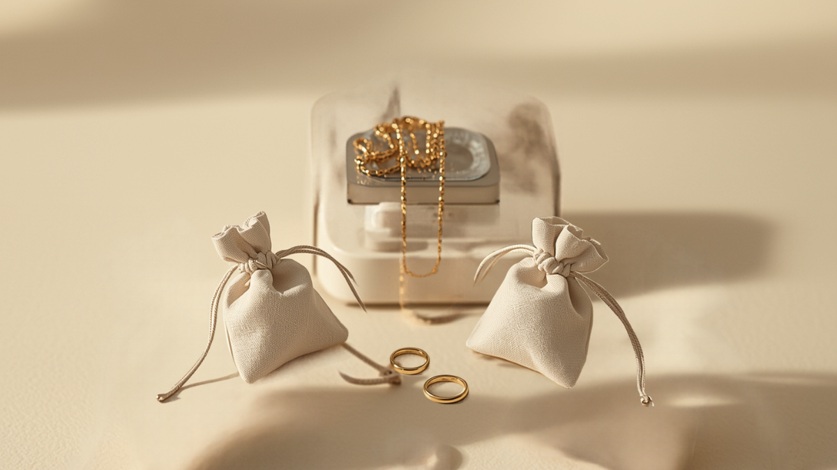 Que devient l'or après le rachat : bijoux triés par caratage et sacs scellés, BR.OR